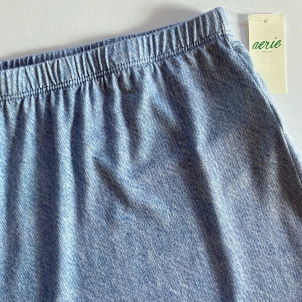 AE Aerie REAL SOFT Comfy COOLING Pajama Shorts Boxer Sleep Lounge XL Denim Print - Picture 4 of 12